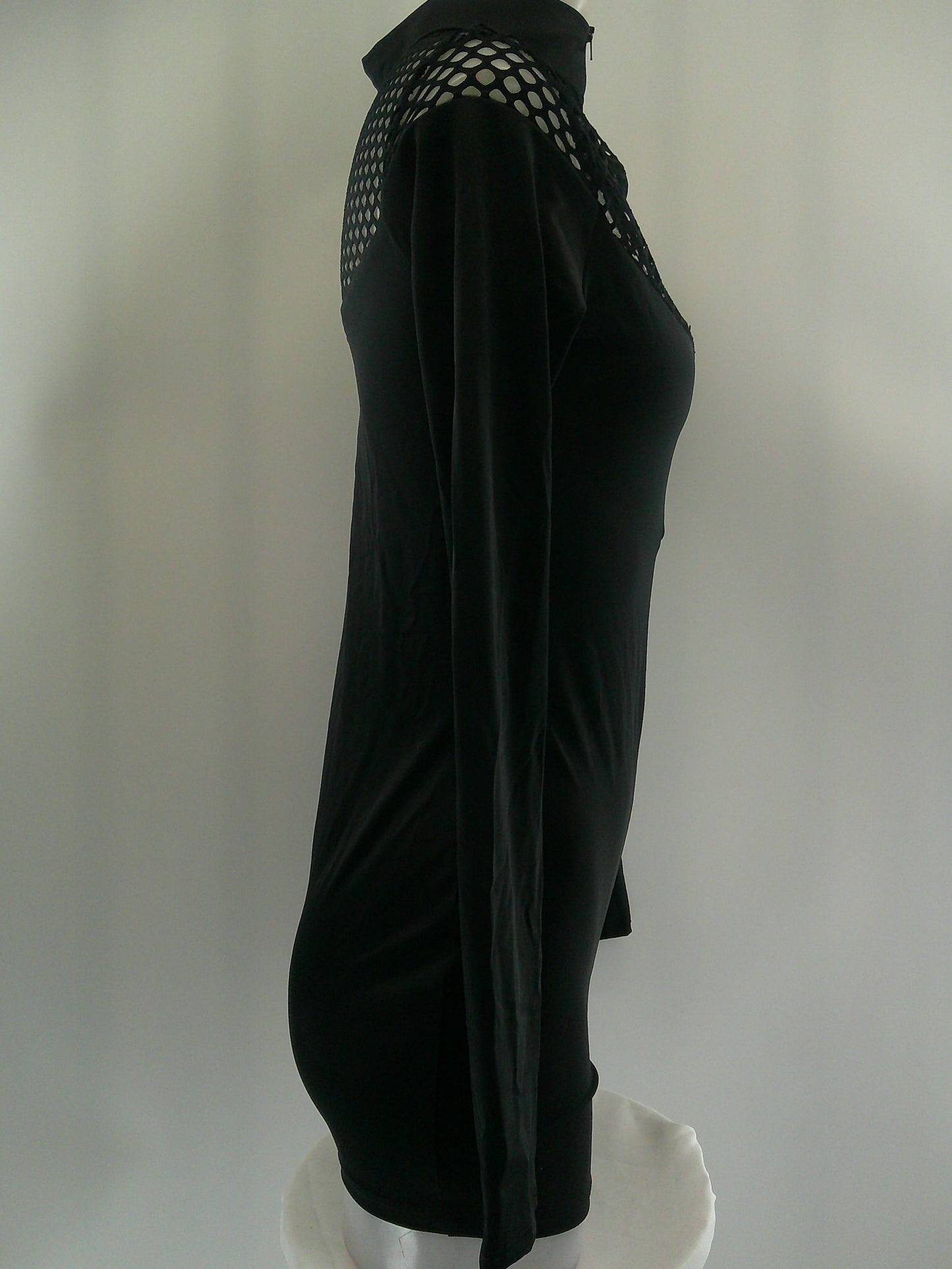 Pre-Owned Costume Medium Adult Black Mesh Unitard Jazz Acro Contemporary Mesh Unitard