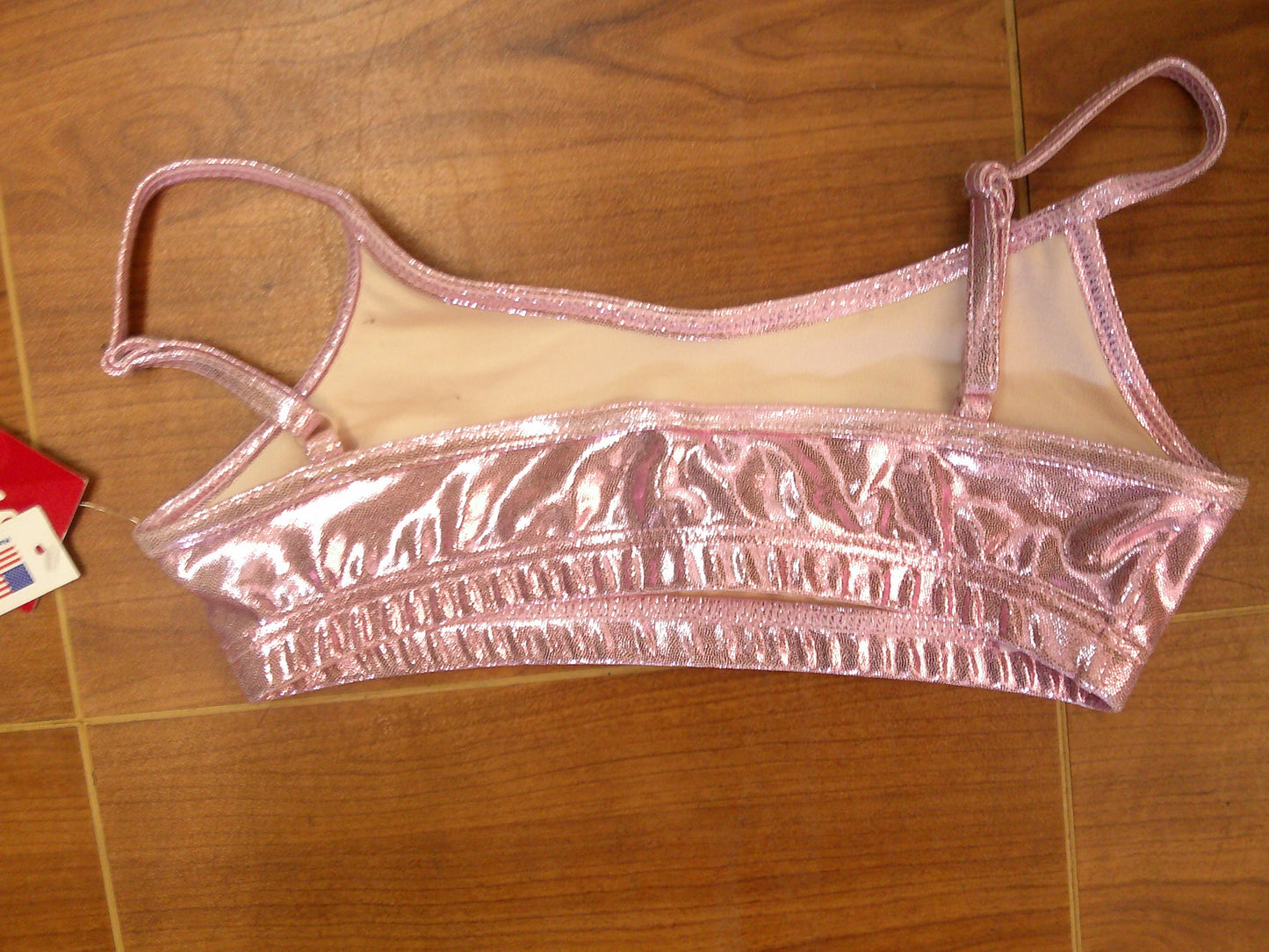 New Sports Bra Capezio Metallic Pink 10020 Large Child