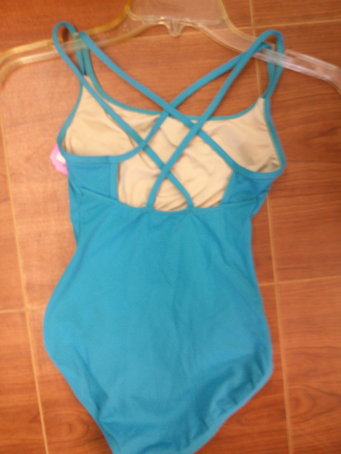 New Leotard So Danca XS Adult Turquoise Blue Crossing Straps Lycra