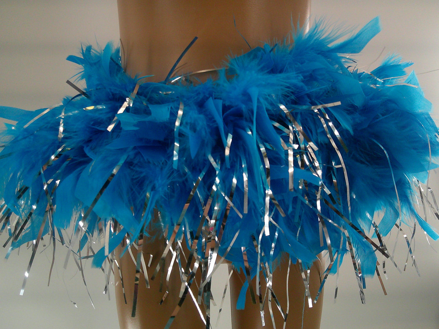 Pre-Owned Feather Skirt Small Child Turquoise Sparkle Tap jazz Dress Up