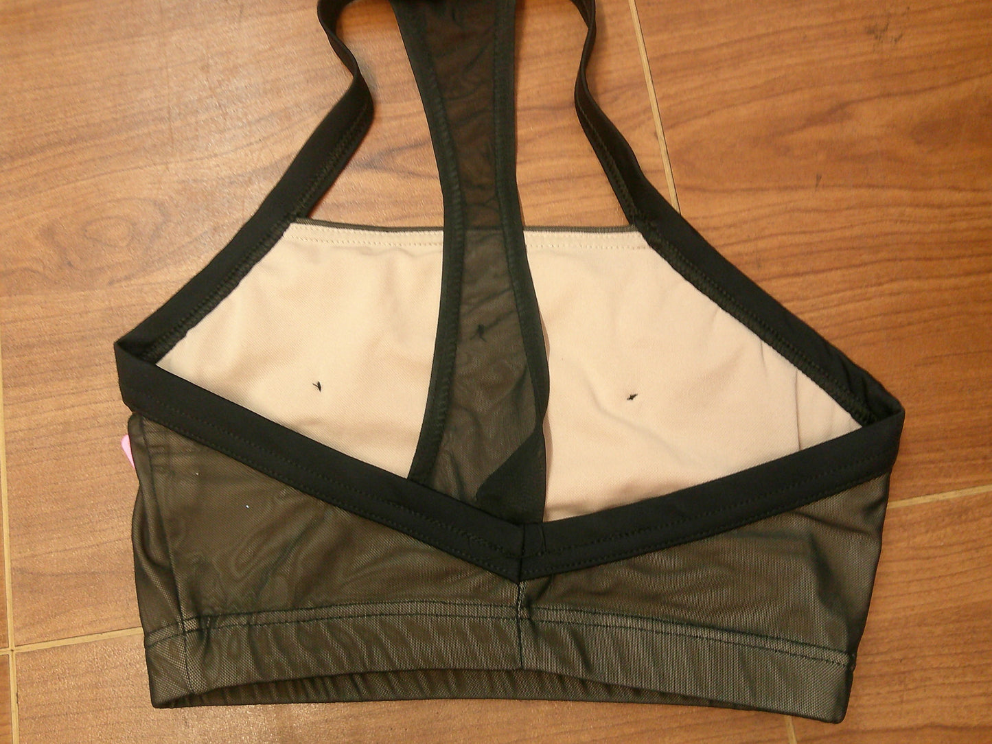 Pre-Owned Costume Crop Top Small Adult Black-Red Rhinestone Jazz Contemporary