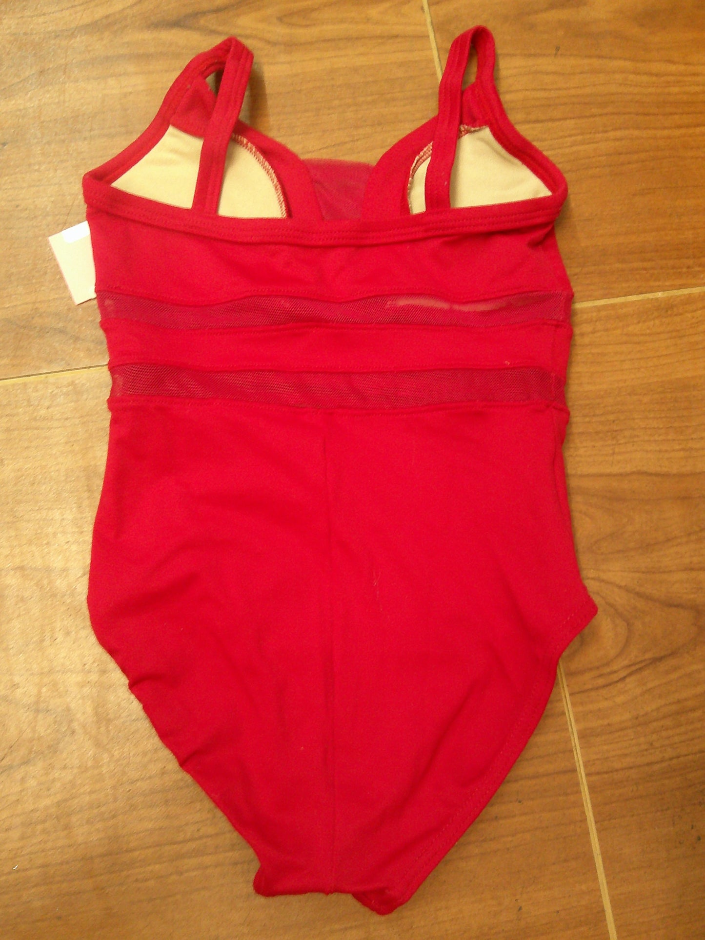 Pre-Owned Leotard SoDanca Intermediate Child Red Mesh Accented