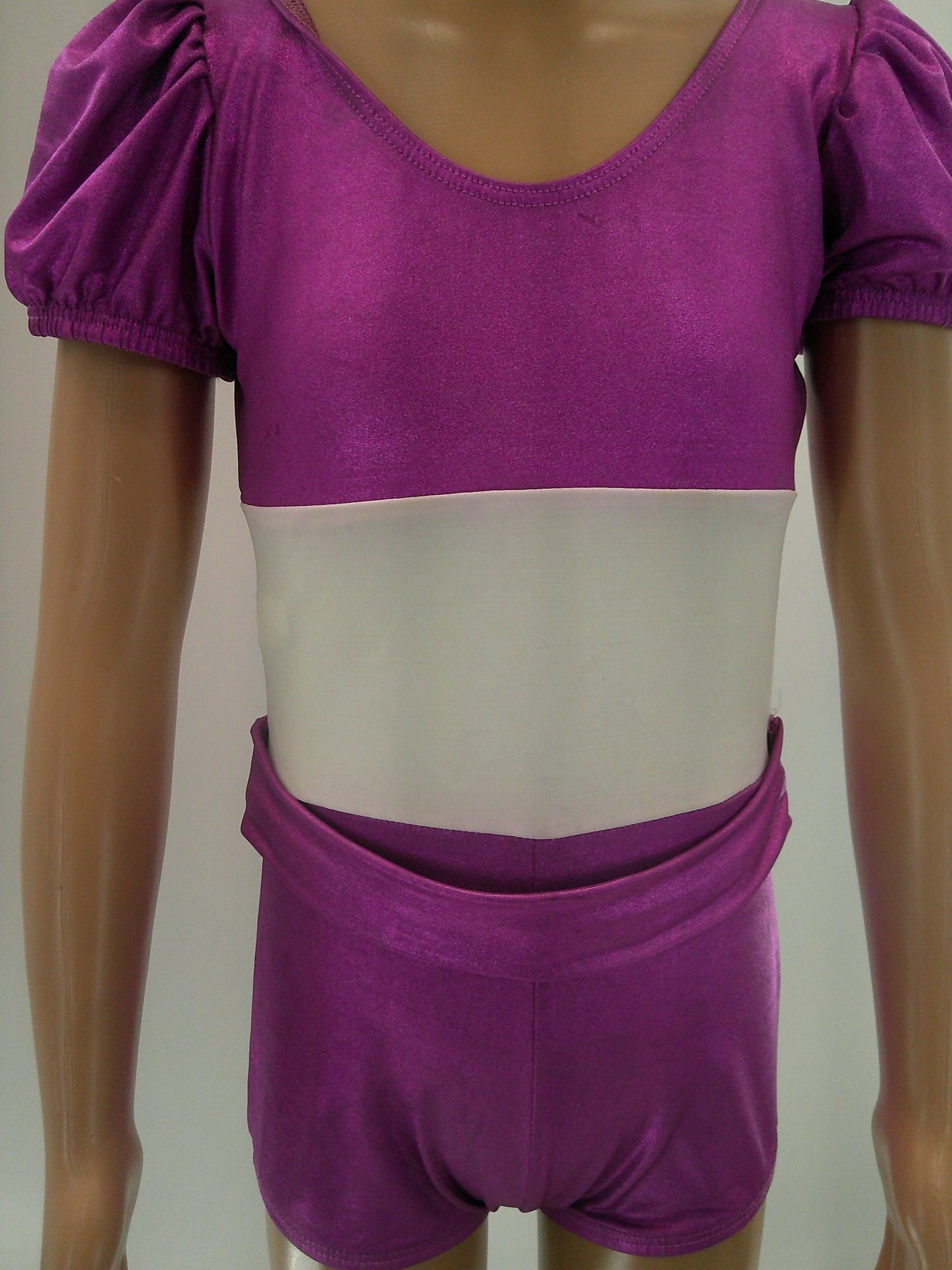 Pre-Owned Leotard Purple White Small Child Ballet Tap Jazz