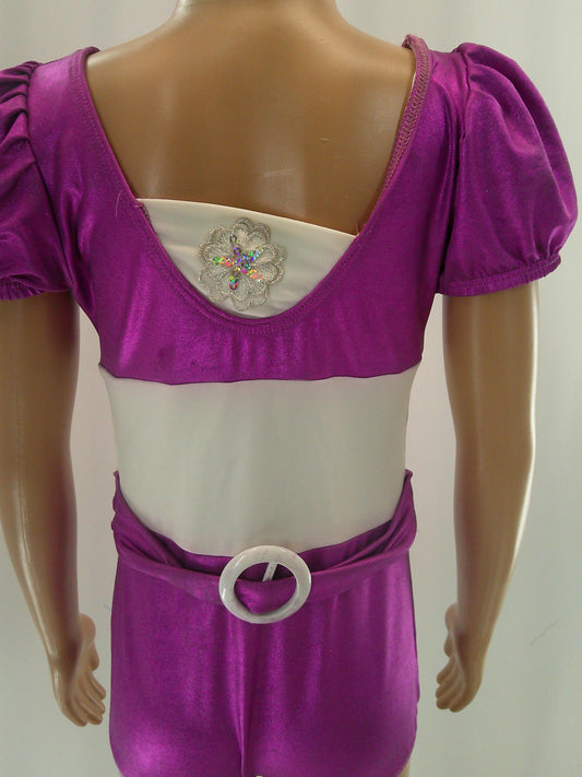 Pre-Owned Leotard Purple White Small Child Ballet Tap Jazz