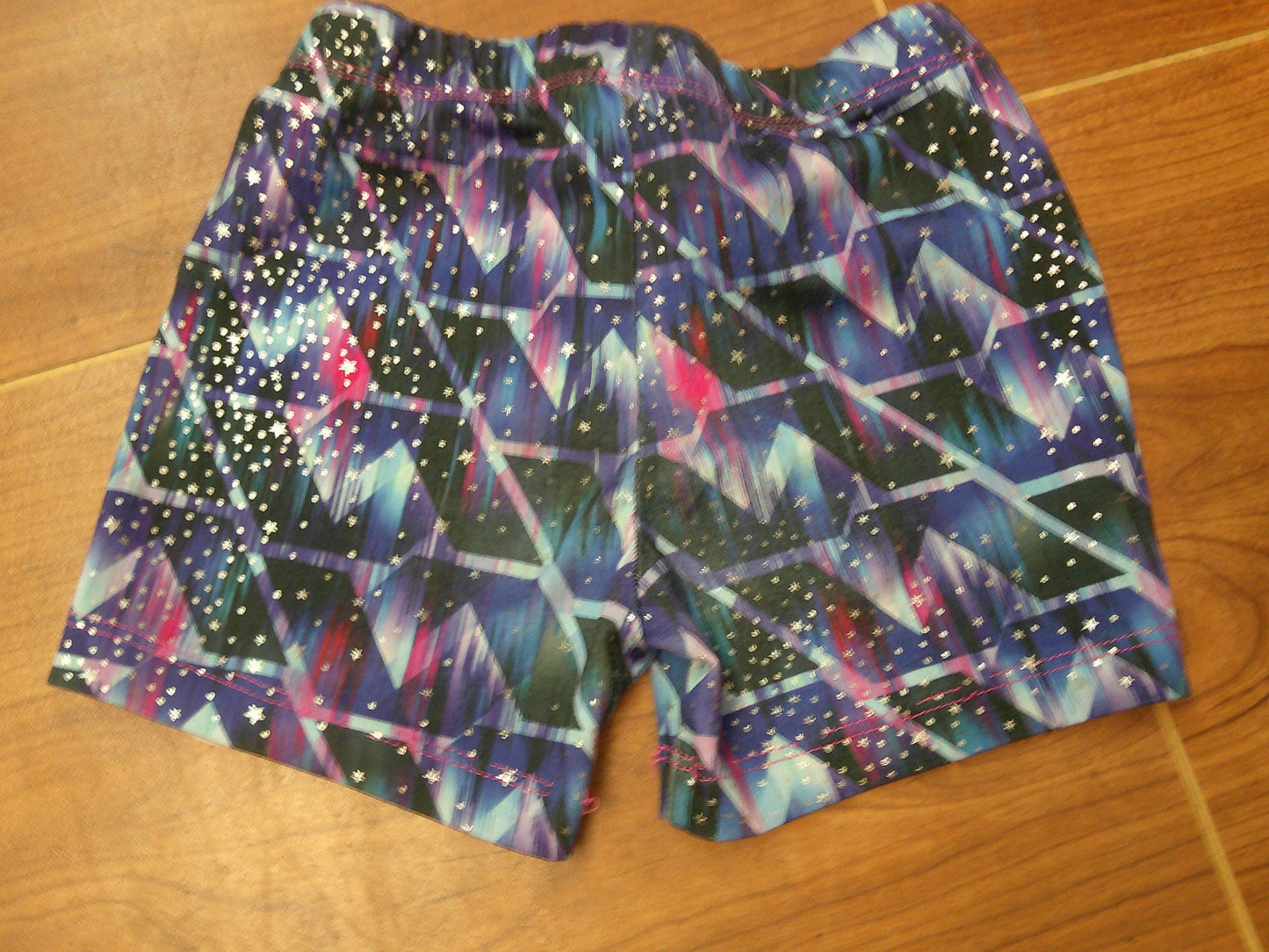 Pre-Owned Shorts XS Child Colorful Danskin Now Gymnastics Purple Blue Stars