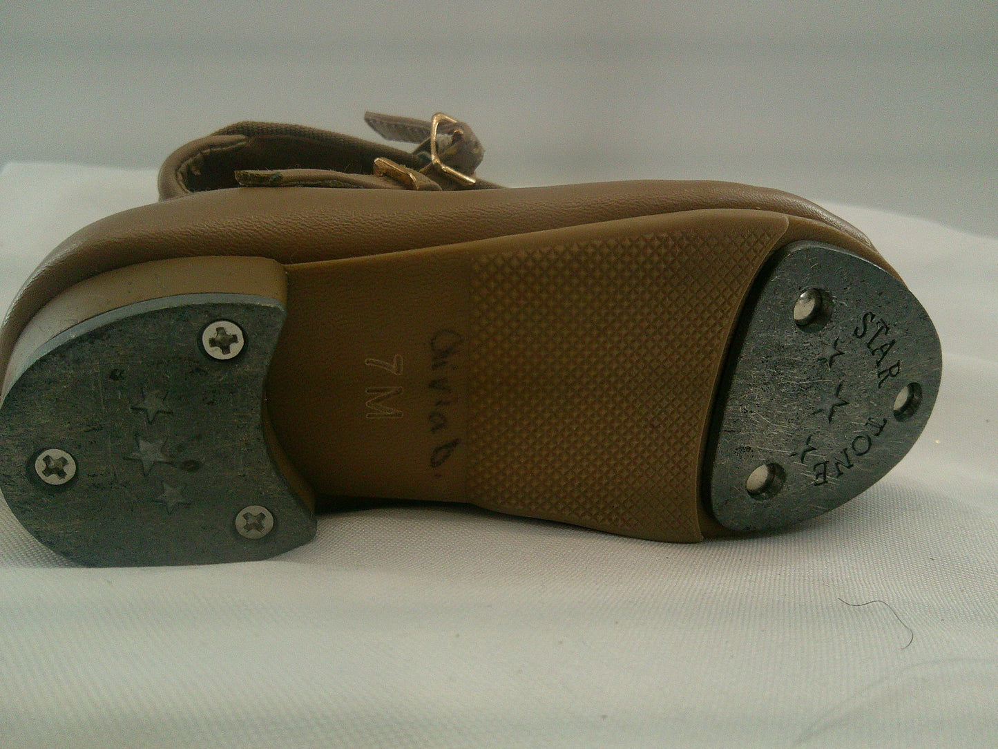 Pre-Owned Tap Shoes Dancing Fair Toddler 7M Mary Jane Leather Buckle