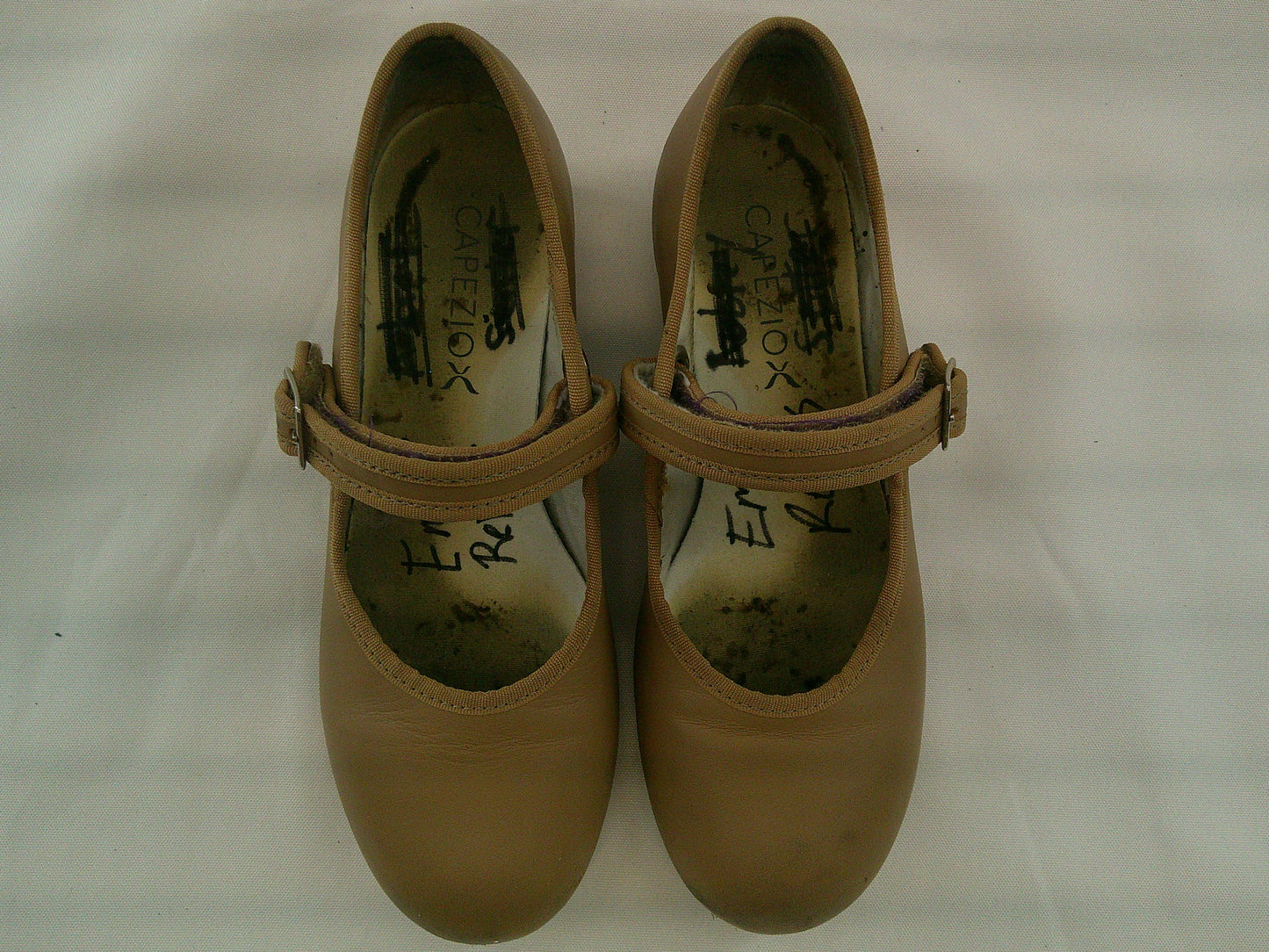 Pre-Owned Tap Shoes Capezio Kids 2M Mary Jane Leather Easy Strap