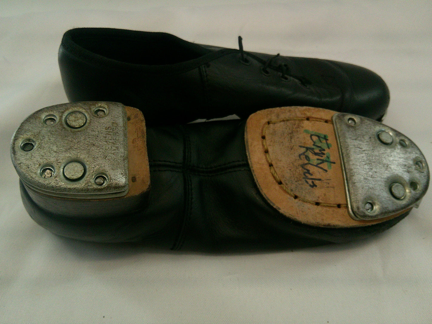 Pre-Owned Buck Clogging Shoes Steven Stompers Kids 4M Oxford Leather Split Sole