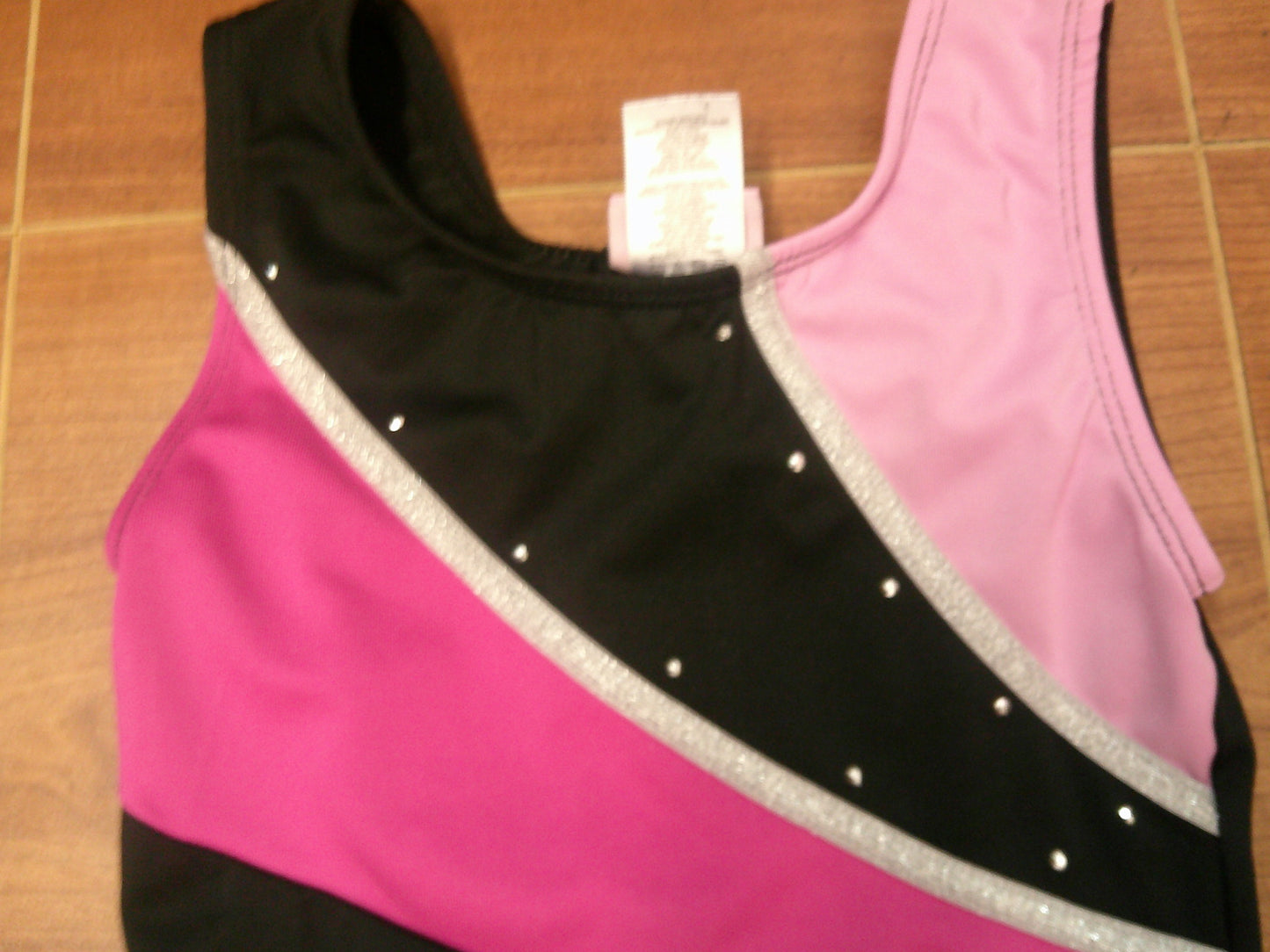 New Gymnastics Biketard Medium Child Pink Black Lycra Just Imagine