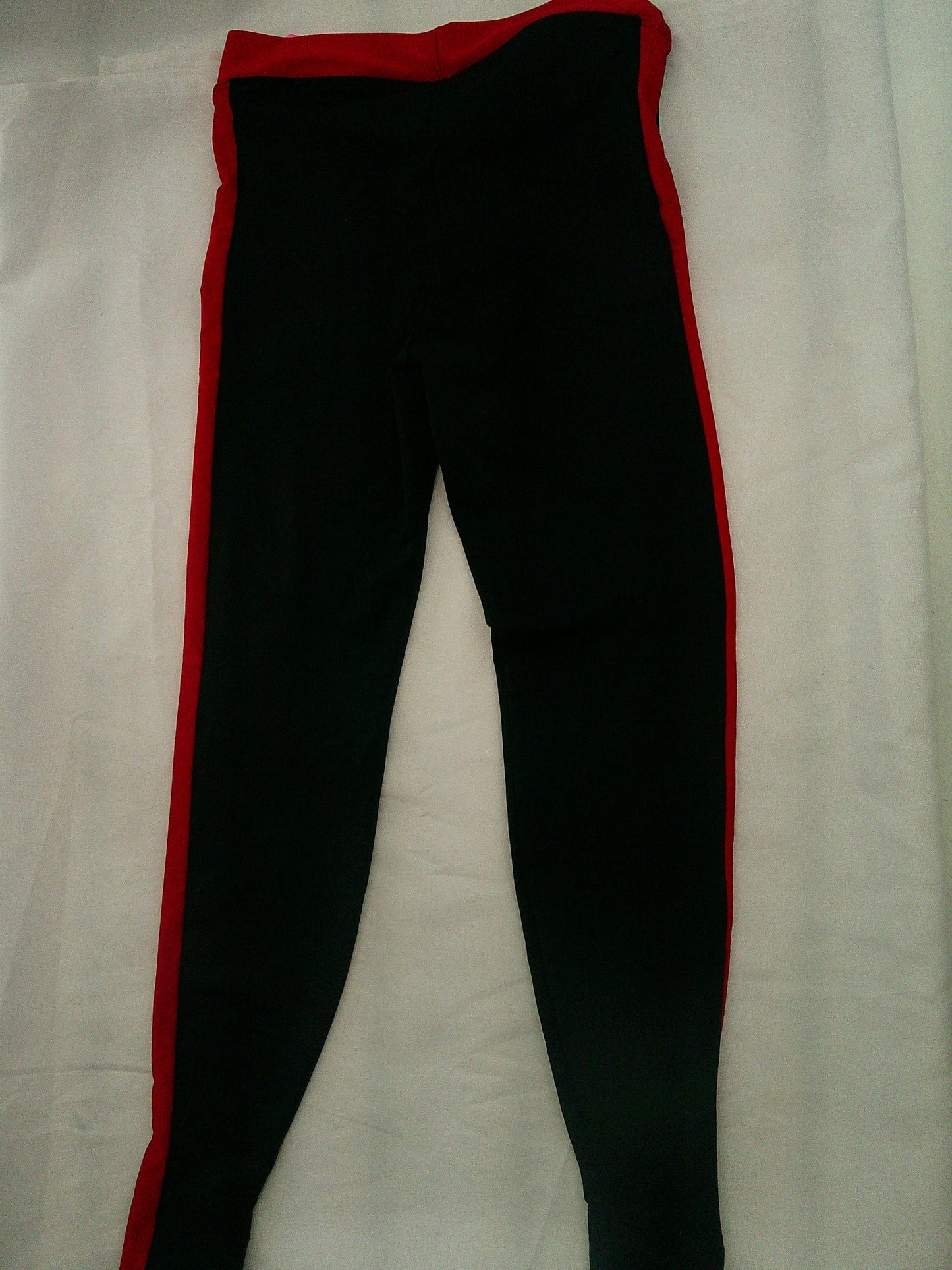 Pre-Owned Leggings Large Child Red Black Jazz Gymnastics Cheer Hip Hop