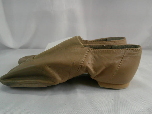 Pre-Owned Jazz Shoes Bloch 13M Child Tan Top Elastic Leather Slip On