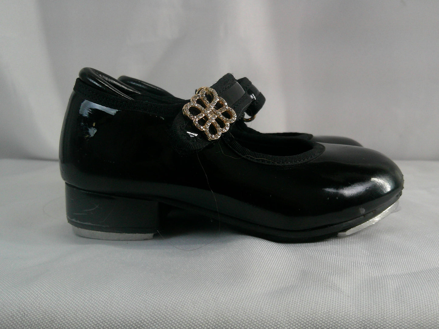 Pre-Owned Dance Tap Shoes Stelle Kids 7M Mary Jane Patent