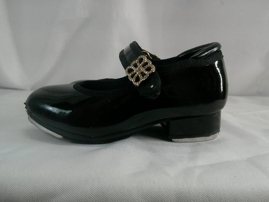 Pre-Owned Dance Tap Shoes Stelle Kids 7M Mary Jane Patent