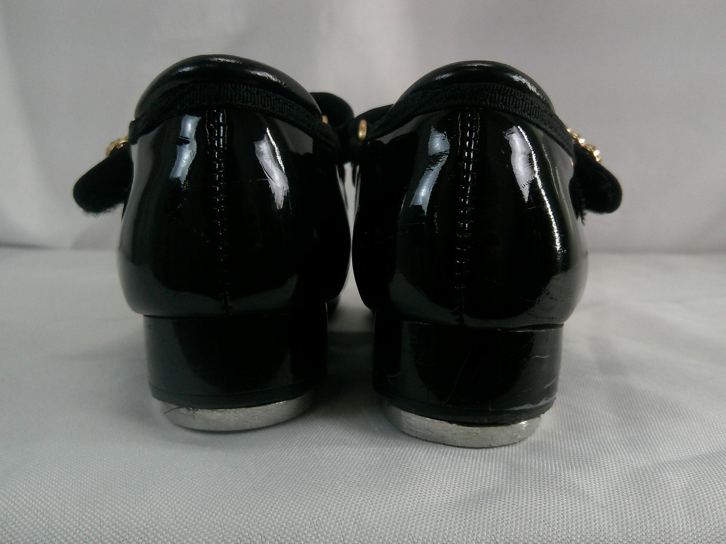 Pre-Owned Dance Tap Shoes Stelle Kids 7M Mary Jane Patent