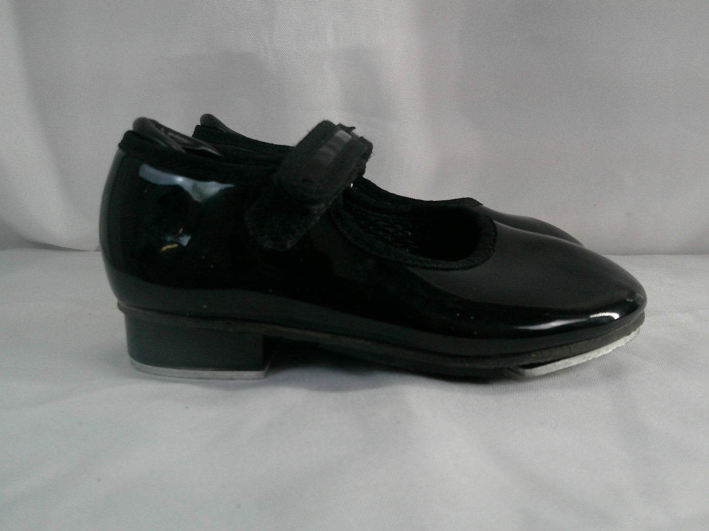 Pre-Owned Tap Shoes Revolution Girls 11M Black Mary Jane Leather Loop Strap