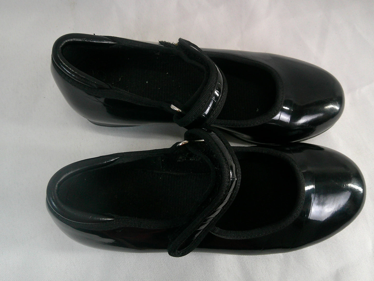 Pre-Owned Tap Shoes Dance Class Girl 12M Black Mary Jane Black Easy Strap
