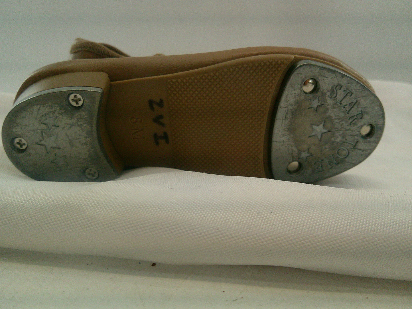 Pre-Owned Tap Shoes Dancing Fair Toddler 8M Mary Jane Leather Buckle
