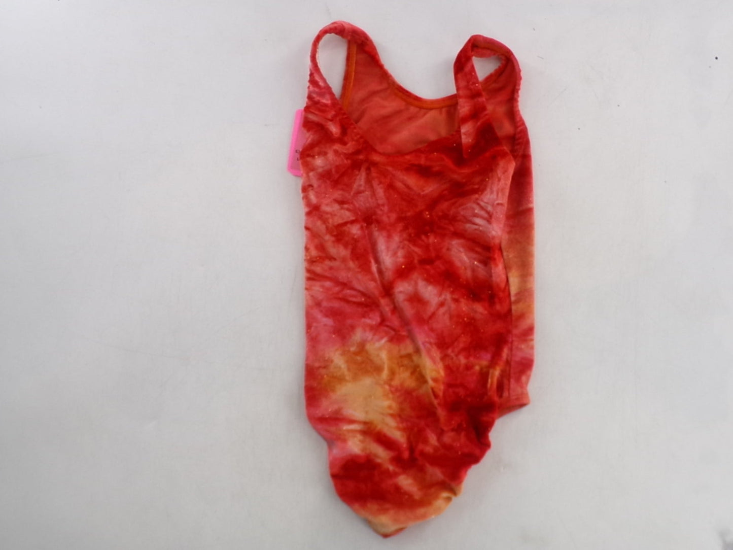 Pre-Owned Gymnastics Leotard Shorts Set Velvet Tie Dye Medium Child