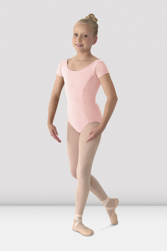 Pre-Owned Leotard Mirella M515C Small Child pink Cap Sleeve Princess Seams