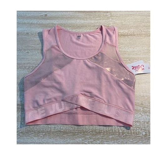 0-Pre-Owned Sports Bra Top Medium Child 30 Pink Justice Brand Dance Cheer
