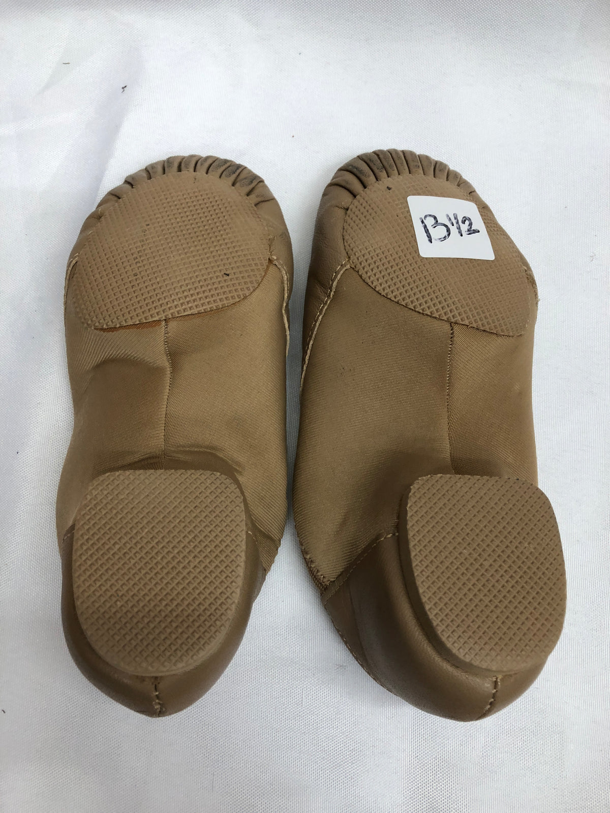 Pre-Owned Jazz Shoes So Danca 13.5M Child JZ43 Tan Pull On Leather Split Sole