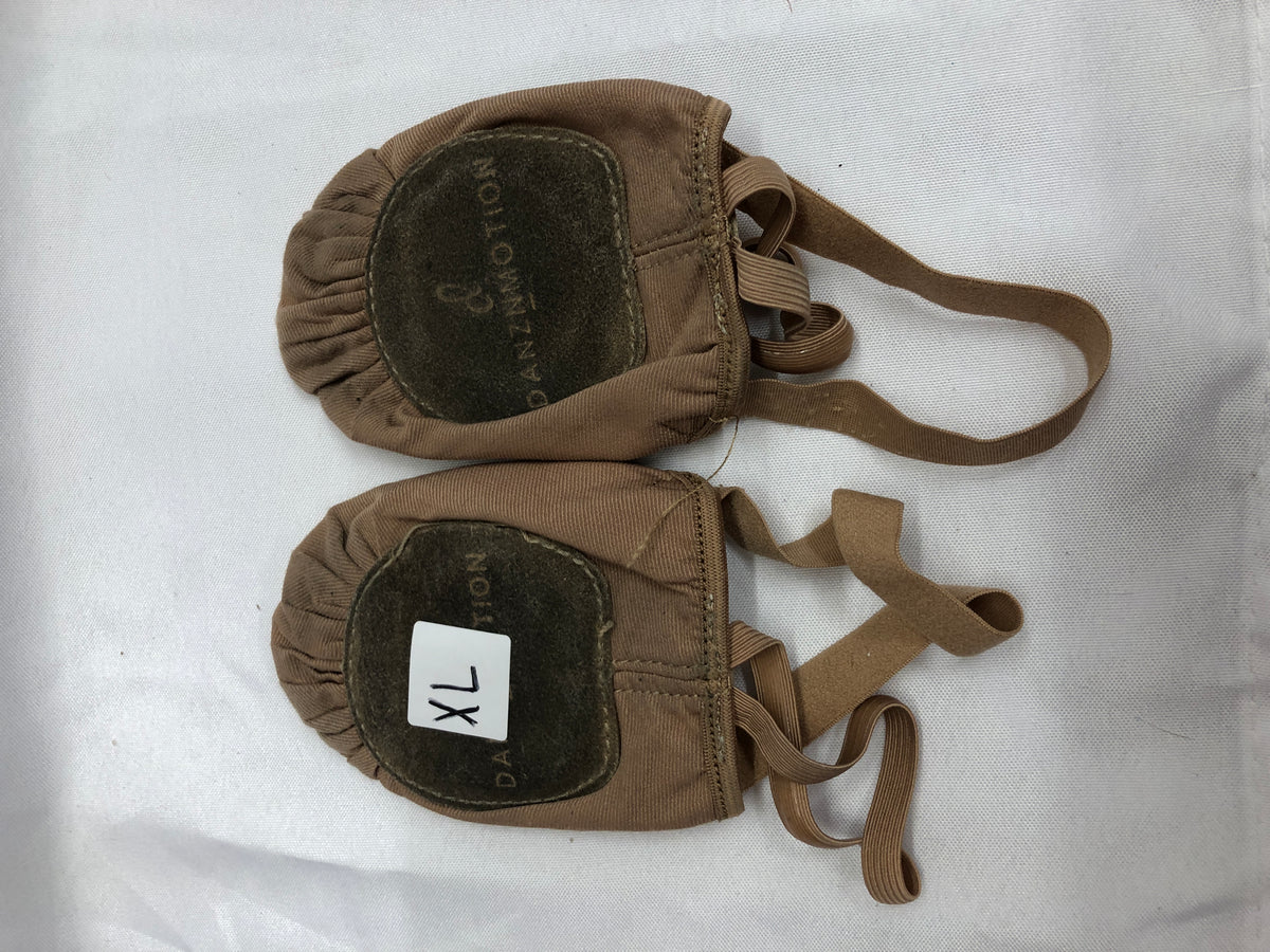 Pre-Owned Contemporary Shoes Adult XL Dark Tan DanzNMotion Turner Stretch Canvas