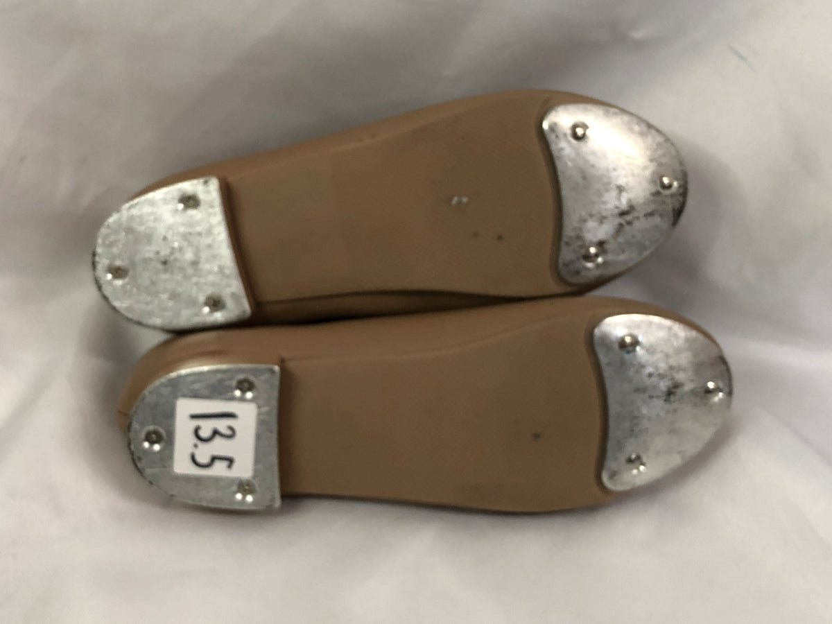 Pre-Owned Tap Shoes Danshuz 534 Child 13.5M Tan Mary Jane Leather No Buckle