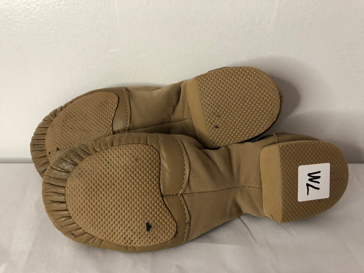 Pre-Owned Jazz Shoes DanzNMotion Adult 7M Tan Slip On Leather Split Sole