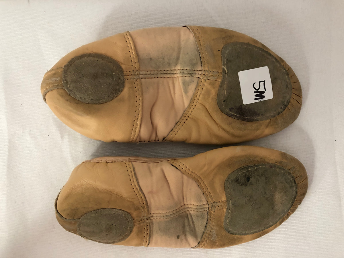 Pre-Owned Ballet Shoes Adult 5M Leather Split Sole Stretch Center