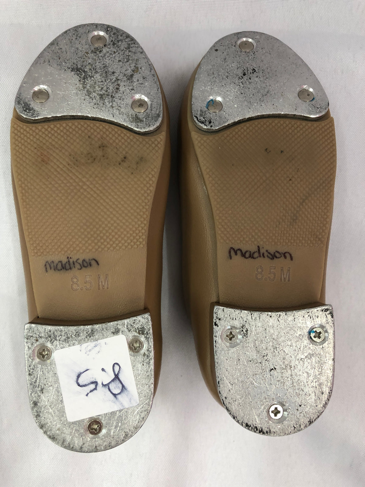 Pre-Owned Tap Shoes Danshuz 534 Child 8.5M Tan Mary Jane Leather No Buckle