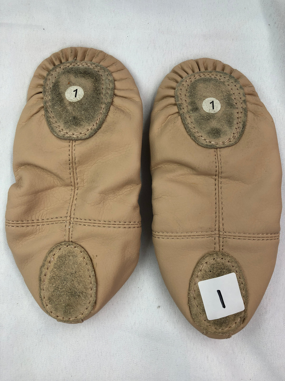 Pre-Owned Ballet Shoes Stelle Youth Child 1M Canvas Split Sole Cross Straps Pink