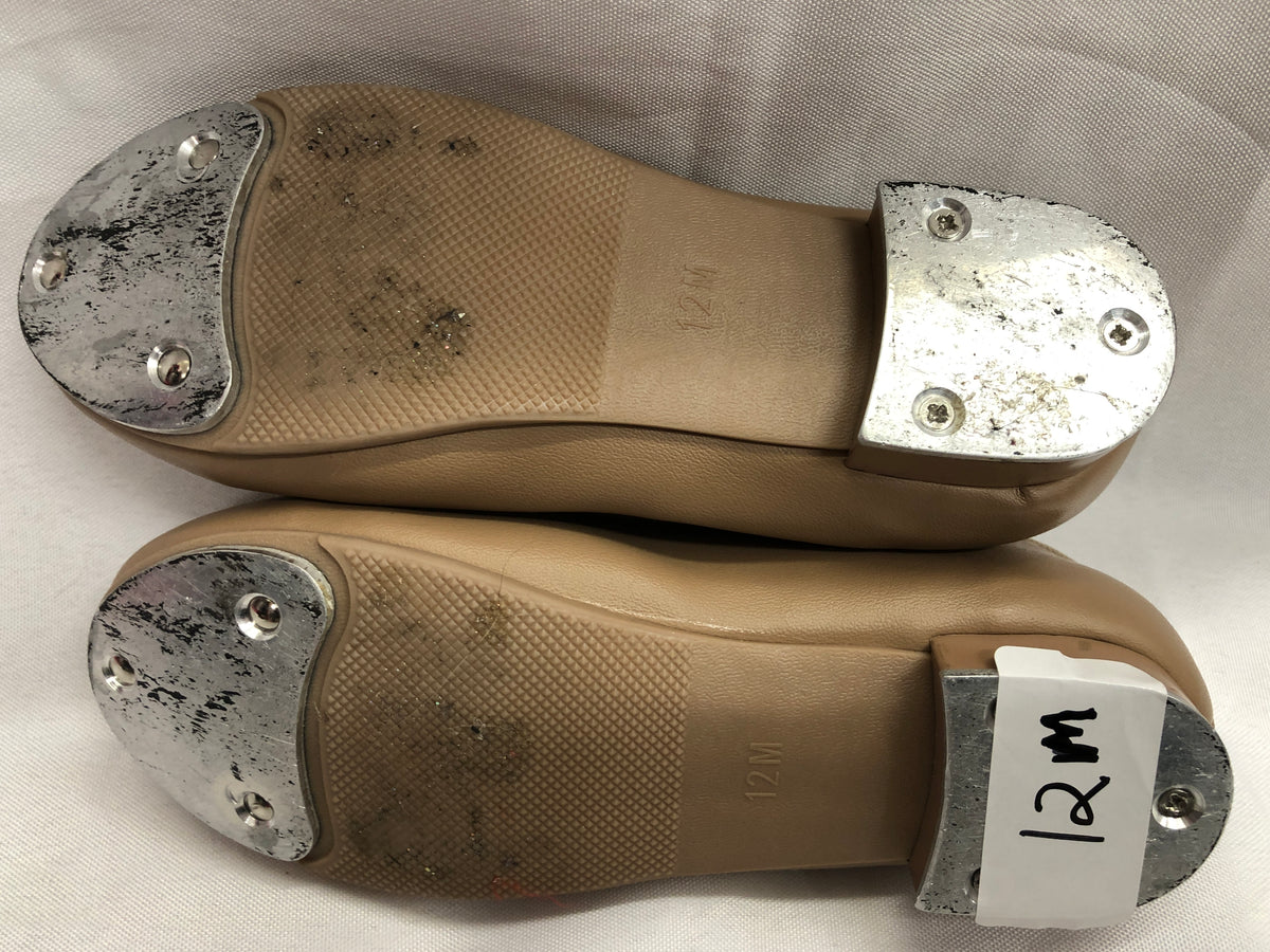 Pre-Owned Tap Shoes Danshuz 534 Child 12M Tan Mary Jane Easy Strap