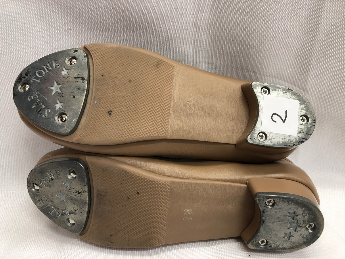 Pre-Owned Tap Shoes Danshuz 752 Child 2M Tan Mary Jane Buckle