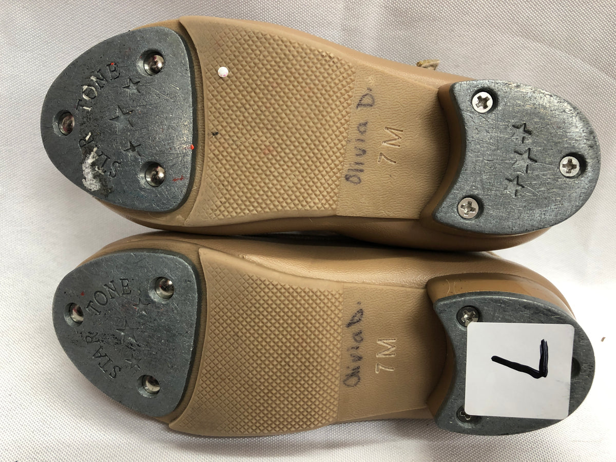 Pre-Owned Tap Shoes Dancing Fair Child 7M Mary Jane Leather Buckle