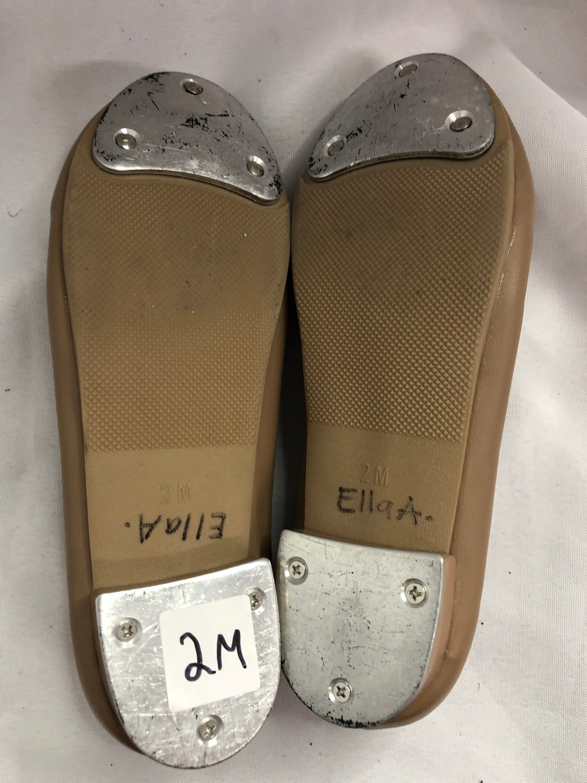 Pre-Owned Tap Shoes Danshuz 534 Child 2M Tan Mary Jane Easy Strap