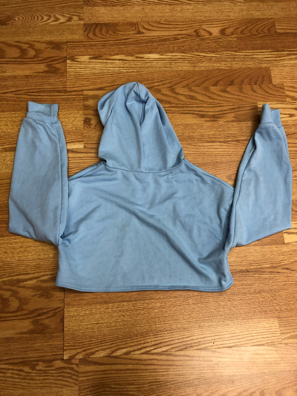 Pre-Owned Crop Hoodie Large Adult Lt Blue Sparkle StringJazz Hip Hop