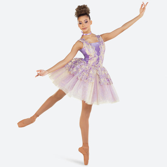 Pre-Owned Costume Medium Child Purple Revolution RC16863 Ballet Pointe YAGP Tutu Glitter Lace