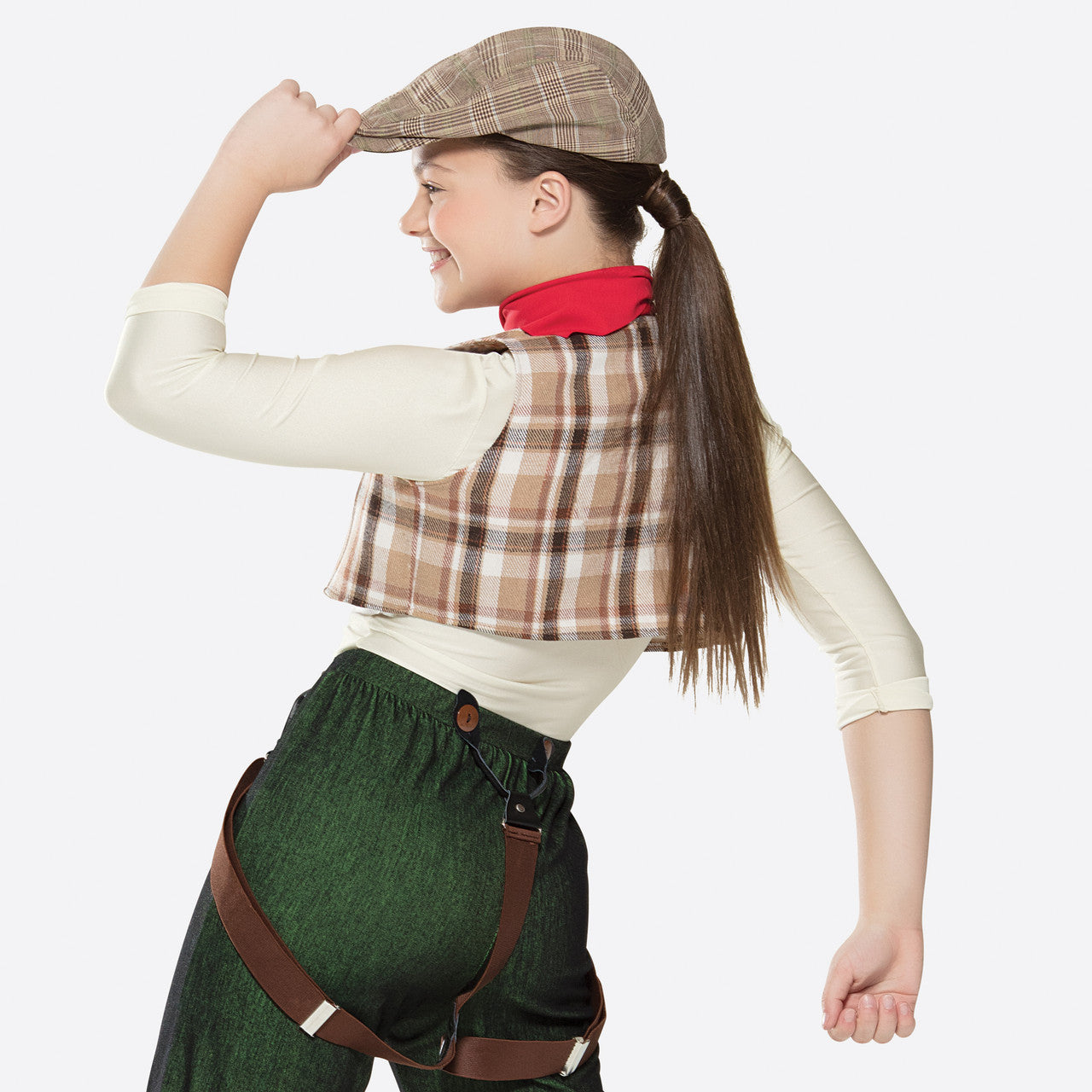 Pre-Owned Costume XL Adult Green Revolution RC18568 Jazz Tap Musical Theater Vest Suspenders Unitard