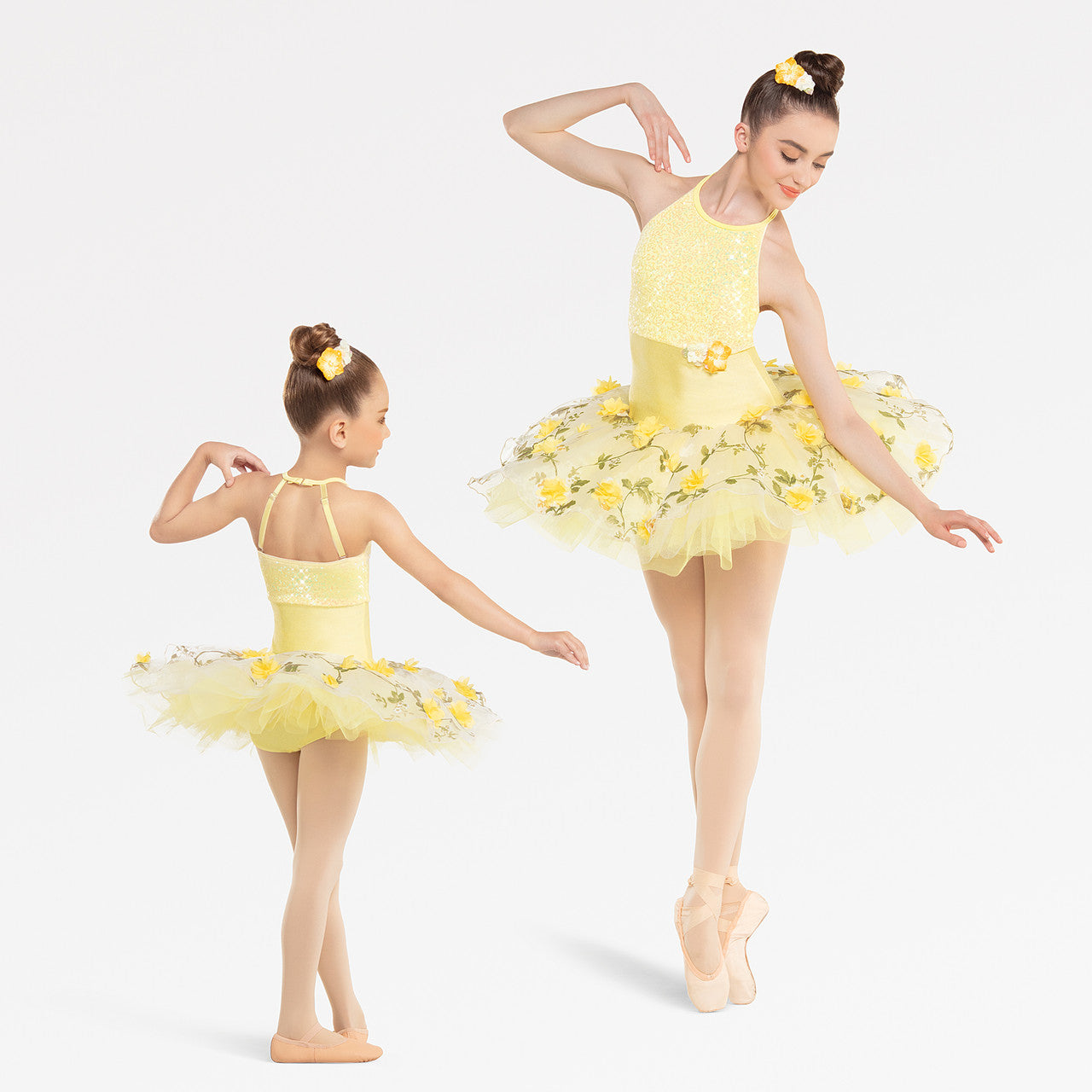 Pre-Owned Costume Medium Adult Yellow Revolution RC20954 Ballet Pointe YAGP Floral Tutu