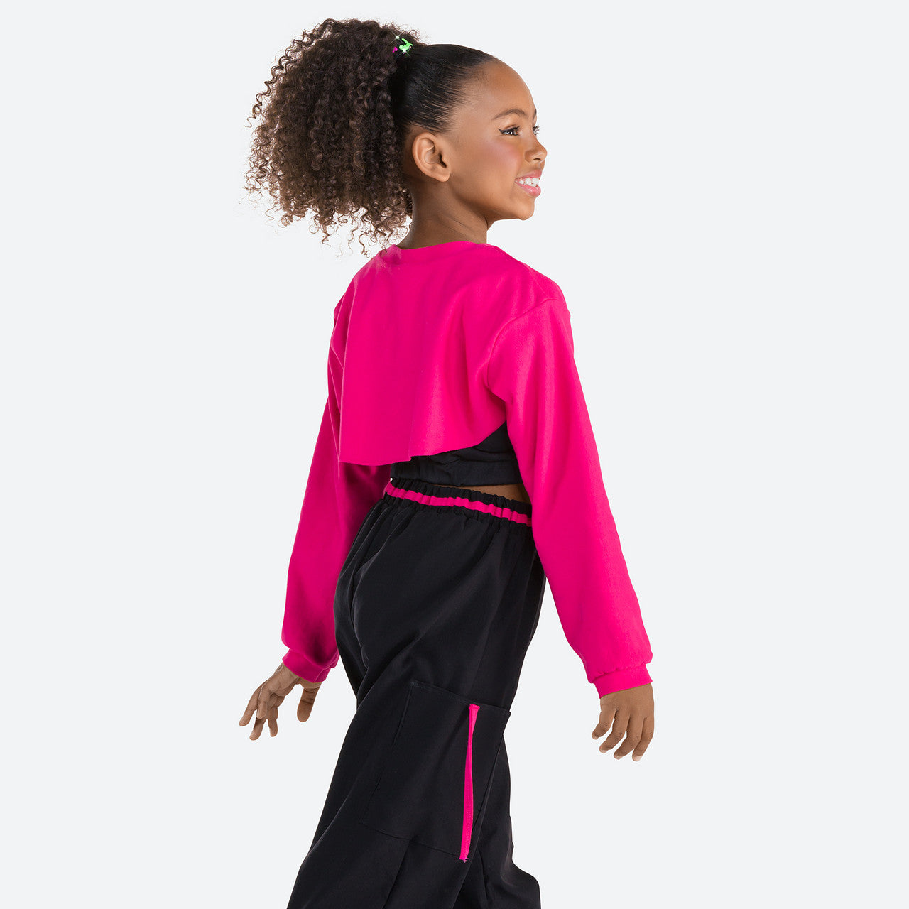 Pre-Owned Costume Medium Child Pink Revolution RC24630 Hip Hop Jazz Tap Clogging 3 pc Sequin Crop Top