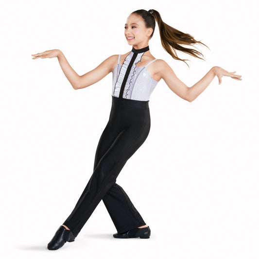 Pre-Owned Costume Medium Adult Silver Revolution RC25845 Jazz Tap Musical Theater Tux Unitard