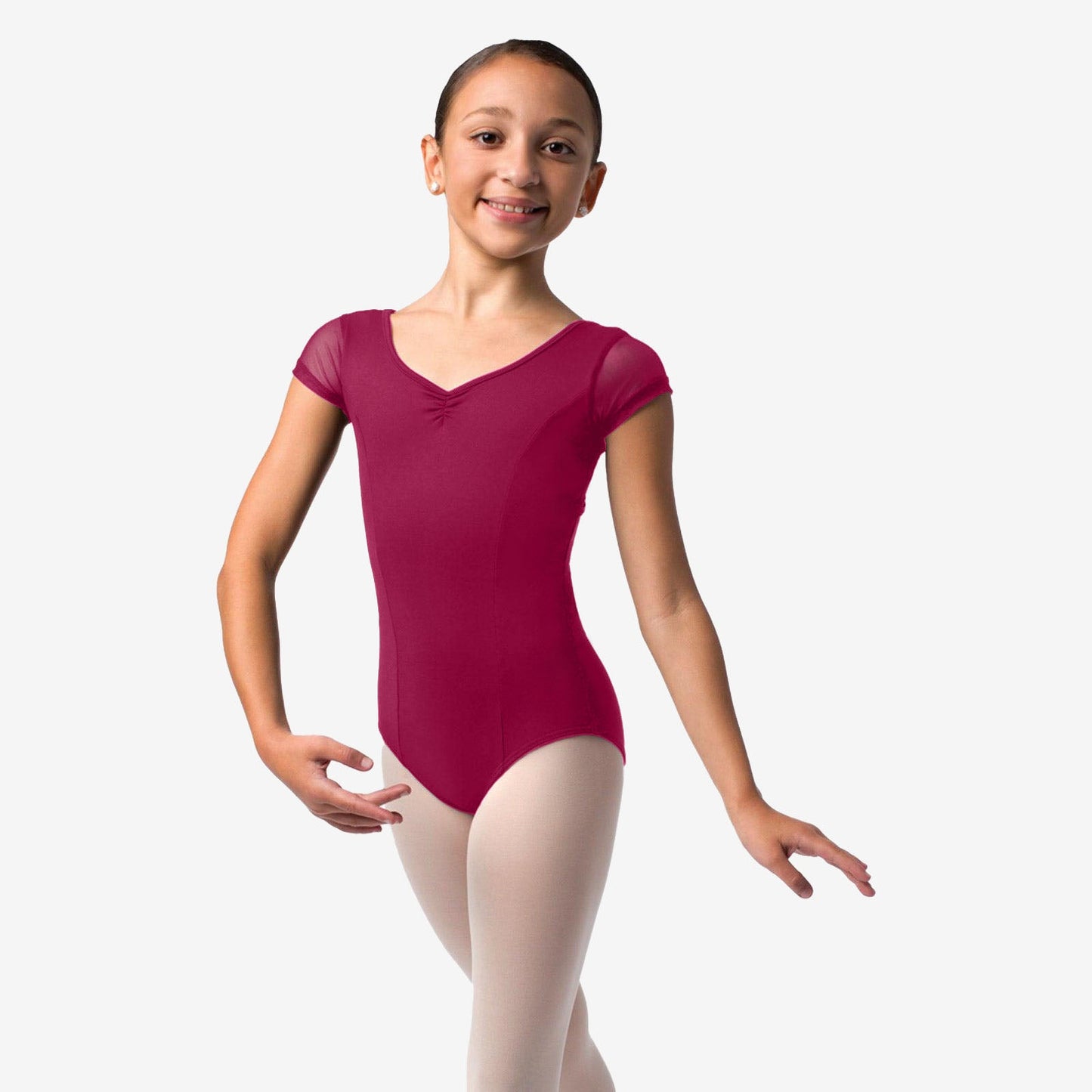 New Leotard So Danca SL140-Nikita Leotard Mesh Cap Sleeve Keyhole back