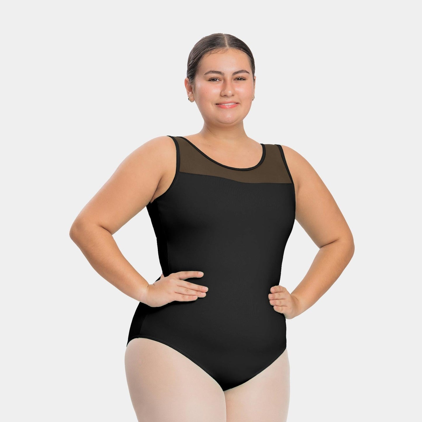 New Leotard So Danca Curvy SL212 Tank with Mesh Accents