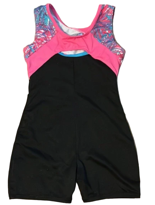 Pre-Owned Biketard Freestyle Medium Child Purple Pink Acro Tumbling