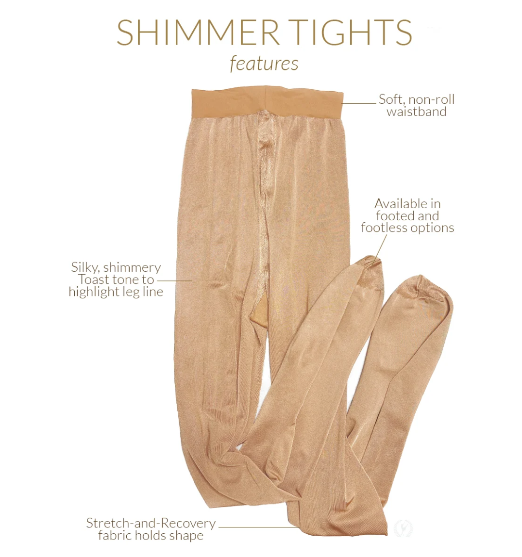 New Shimmer Tights Eurotard 211 Women's Footed Toast