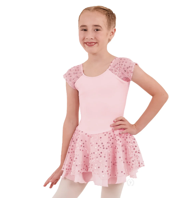New Leotard Dress Eurotard 05250C Sparkle Short Sleeve Ballet Tap
