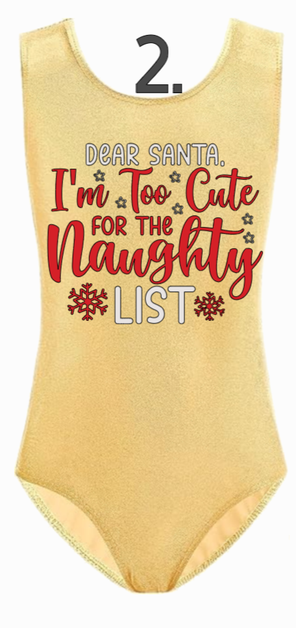 Custom Christmas Leotards - Design 2 Naighty