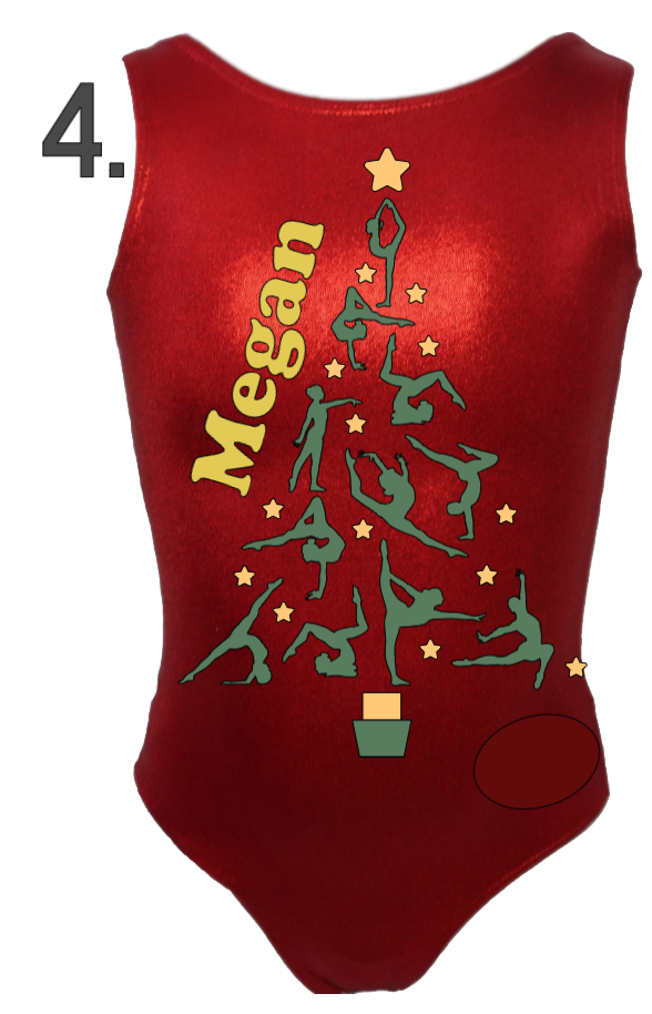 Custom Christmas Leotards - Design 4 Gymnast Tree