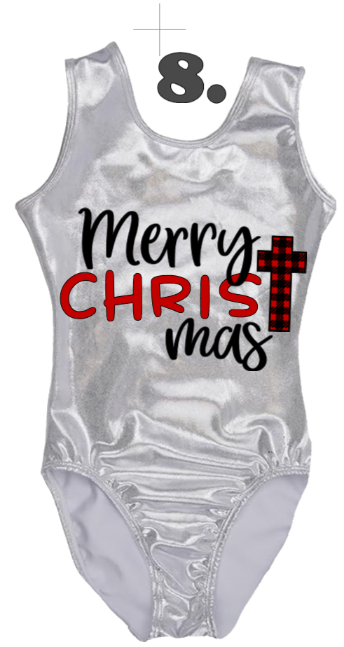 Custom Christmas Leotards - Design 8 Merry ChrisTmas