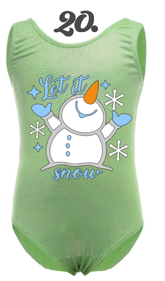 Custom Christmas Leotards - Design 20 Let it Snow
